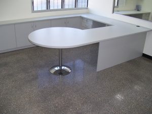 commercial polished concrete for offices and sales area