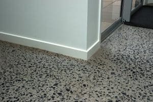 polished concrete with stone showing