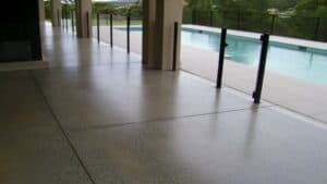 honed concrete to external paths near pool area