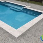 honed concrete around pool