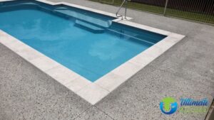 honed concrete around pool