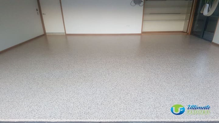 Double garage flake epoxy flooring morayfield